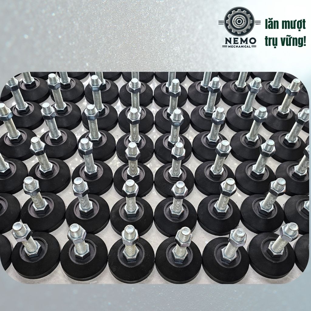 Chân Tăng Chỉnh Đế Nhựa Cứng – Giải Pháp Cân Bằng & Chống Rung (M10, M12, M16)